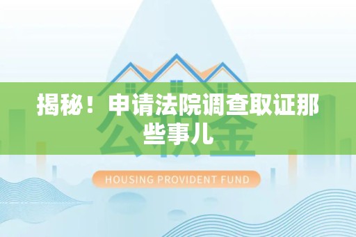 定南揭秘！申请法院调查取证那些事儿