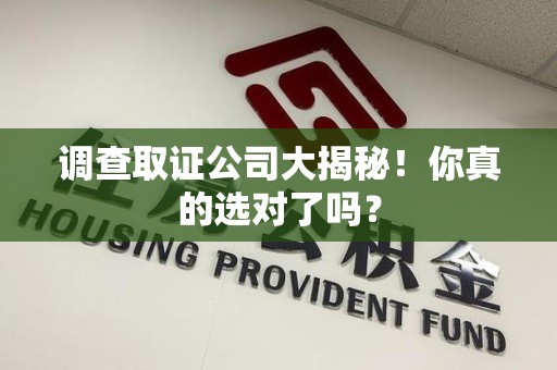 定南调查取证公司大揭秘！你真的选对了吗？
