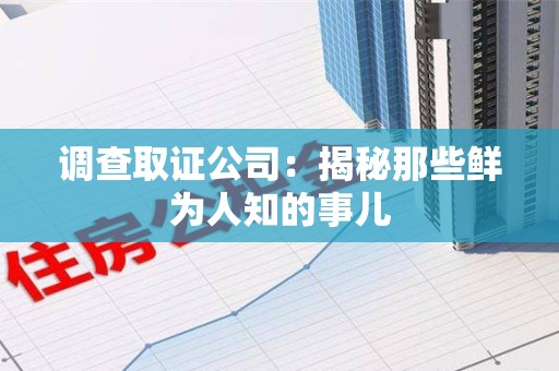 定南调查取证公司：揭秘那些鲜为人知的事儿