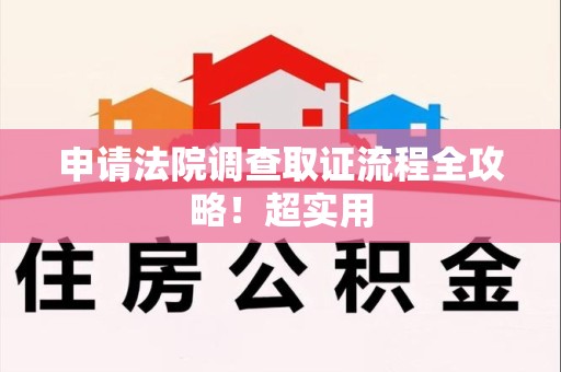 定南申请法院调查取证流程全攻略！超实用