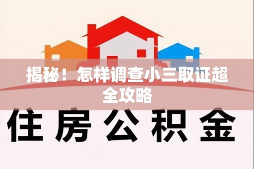 定南揭秘！怎样调查小三取证超全攻略