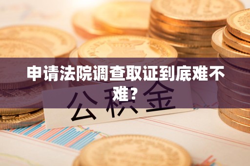 定南申请法院调查取证到底难不难？