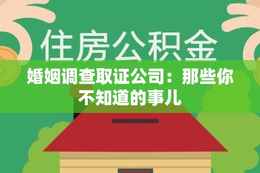 定南婚姻调查取证公司：那些你不知道的事儿