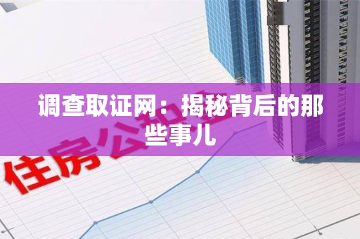 定南调查取证网：揭秘背后的那些事儿