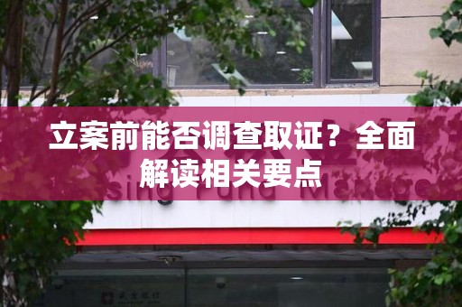 定南立案前能否调查取证？全面解读相关要点