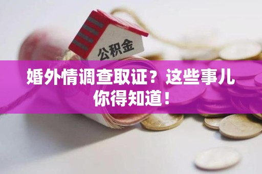 定南婚外情调查取证？这些事儿你得知道！