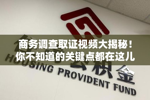 定南商务调查取证视频大揭秘！你不知道的关键点都在这儿