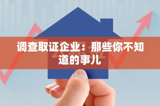 定南调查取证企业：那些你不知道的事儿