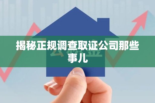 定南揭秘正规调查取证公司那些事儿