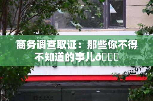 定南商务调查取证：那些你不得不知道的事儿😎