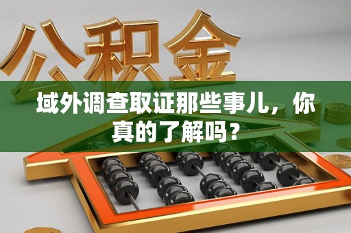 定南域外调查取证那些事儿，你真的了解吗？