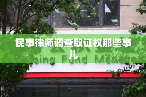 定南民事律师调查取证权那些事儿