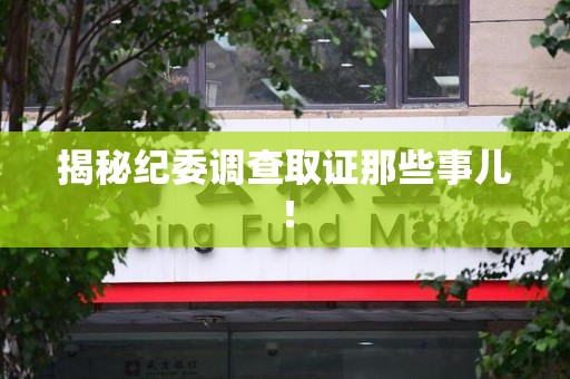 定南揭秘纪委调查取证那些事儿！