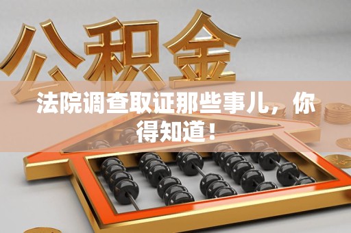 定南法院调查取证那些事儿，你得知道！