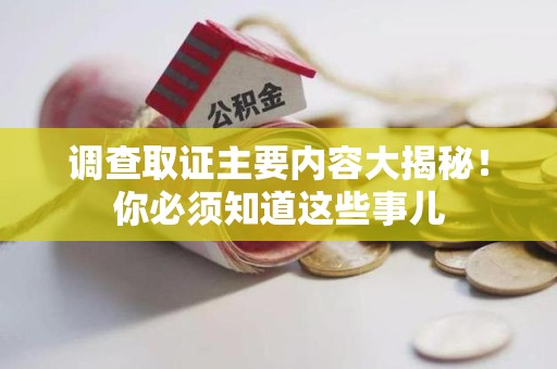 定南调查取证主要内容大揭秘！你必须知道这些事儿